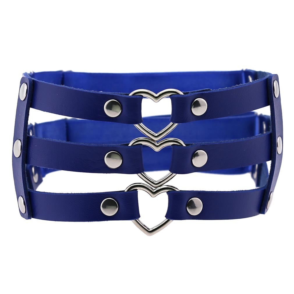 New Punk Style Trend Love Hollow Garter Belt Fashion All-Match Leather Elastic Thigh Loop Leg Belt