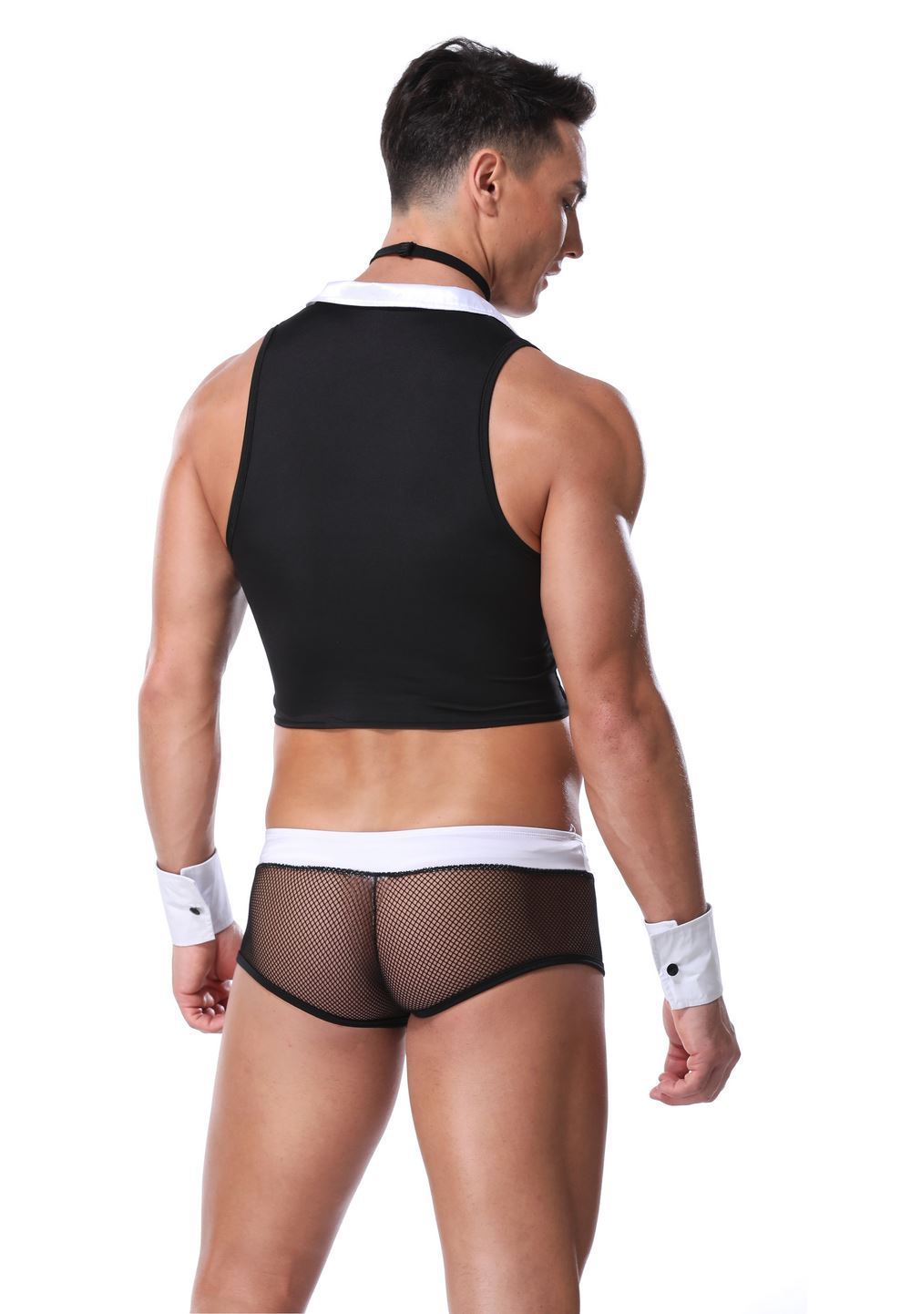 Ensemble d'uniforme amusant pour boîte de nuit sexy, serviteur masculin