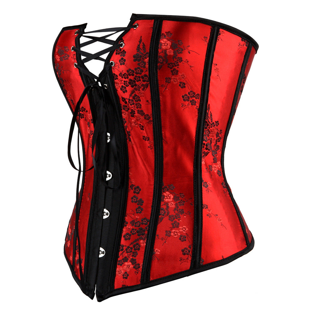 ChineseStyle Plum Blossom Pattern Court Sexy Ladies CorsetTop