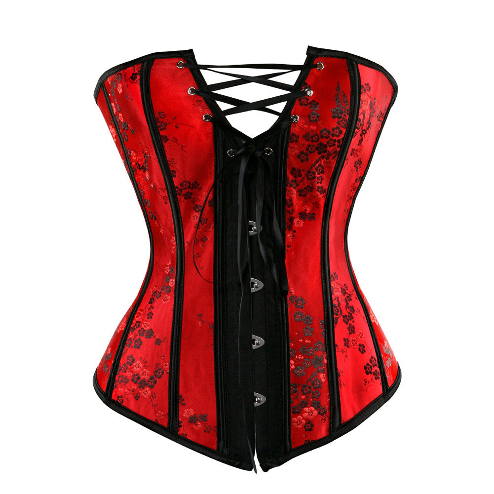 ChineseStyle Plum Blossom Pattern Court Sexy Ladies CorsetTop