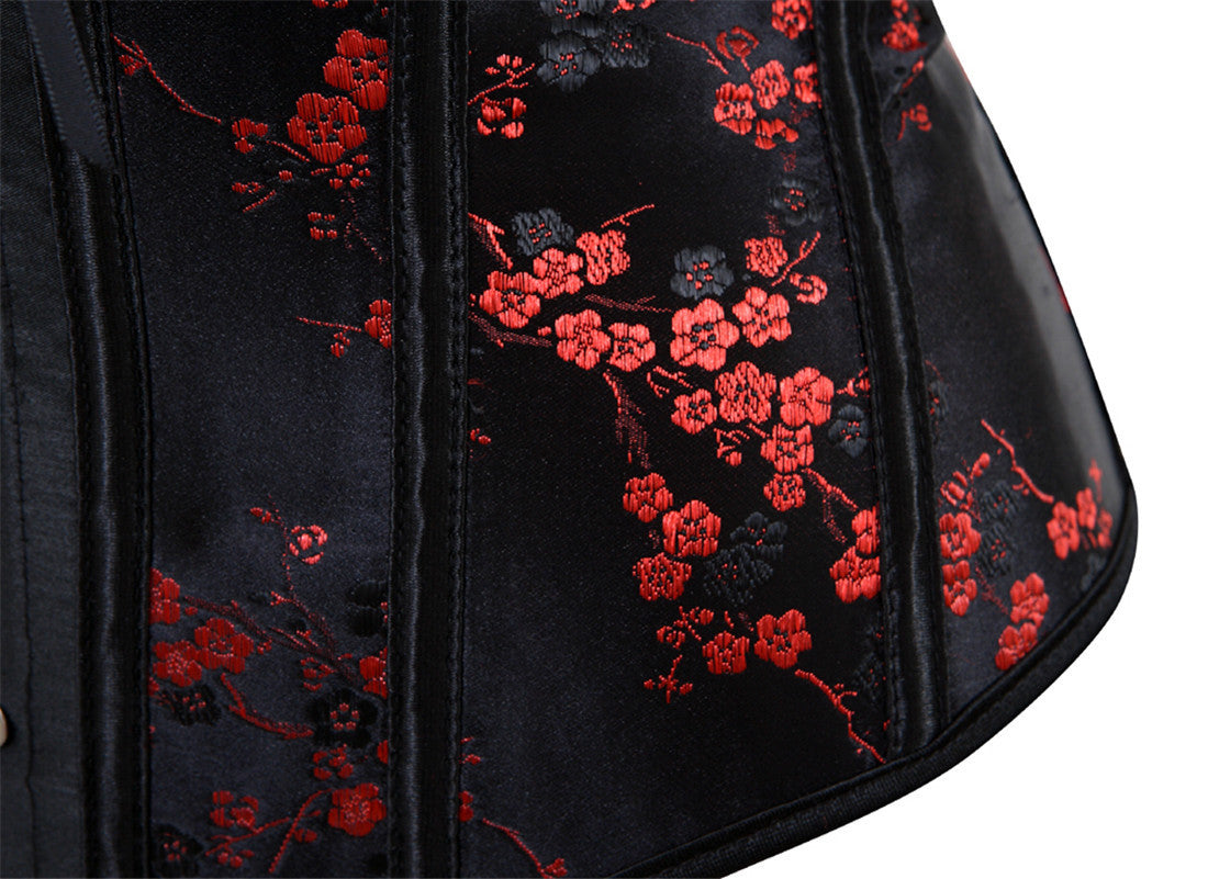 ChineseStyle Plum Blossom Pattern Court Sexy Ladies CorsetTop