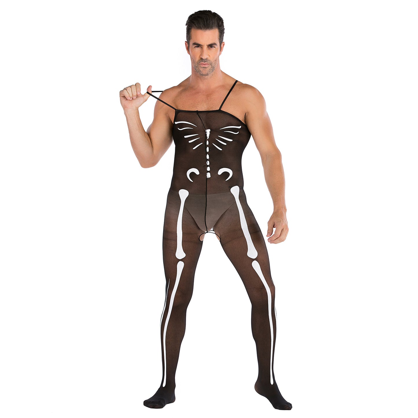 Men's Plus Size One-piece Sexy Net Dress Stockings Sexy Bodysuit