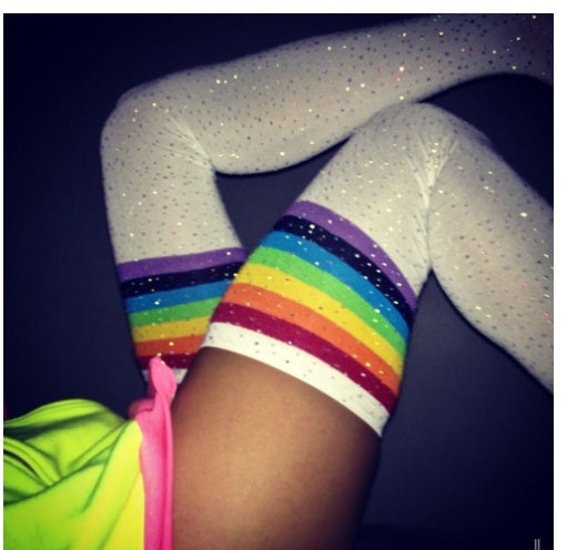 European And American Popular Sexy Hot Rhinestone Striped Women's Stockings